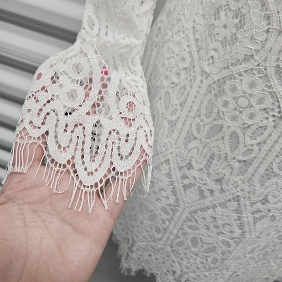 LULUS Appetite for Seduction Lace White Dress Size Small Wedding Boho New NWT - Picture 4 of 16
